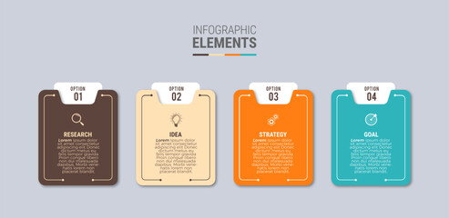 Business infographic template design icons 4 options or steps