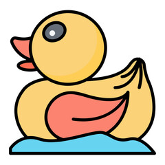 Duck Colored Outline Icon