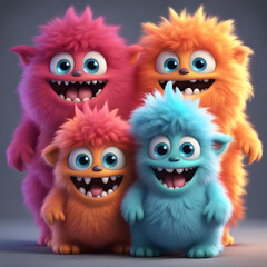 cute little monster smooth skin soft fur bright eyes