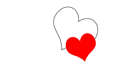 Red heart shape isolated on white.
Love symbol.Love and heart background