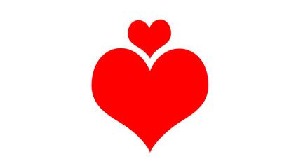 Red heart shape isolated on white.
Love symbol.Love and heart background