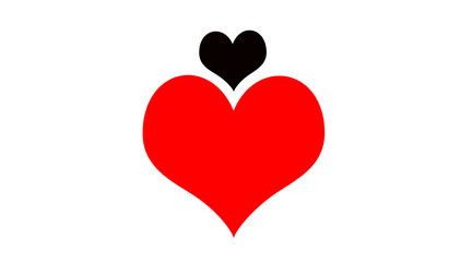 Red heart shape isolated on white.
Love symbol.Love and heart background