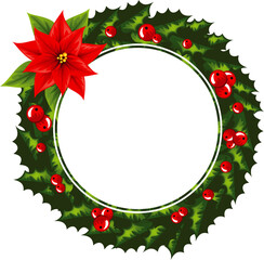 Christmas decoration with xmas details on the transparent background.