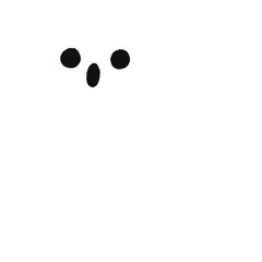 Cute Halloween Ghost Doodle element, signs and symbols, Hand drawn in doodle style