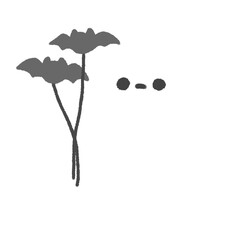 Cute Vampire Ghost with bat, Halloween Doodle element, signs and symbols, Hand drawn in doodle style