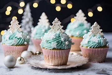 cupcakes with icing and sprinkles