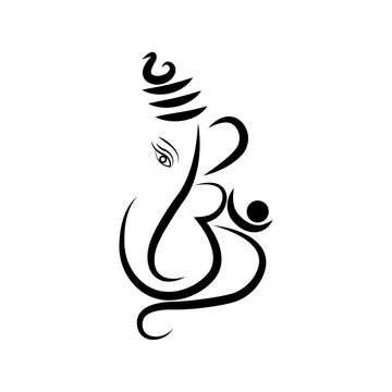 illustration of Ganesh ji tatto formet