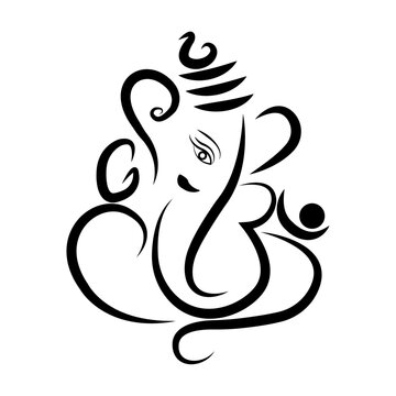 illustration of Ganesh ji tatto formet