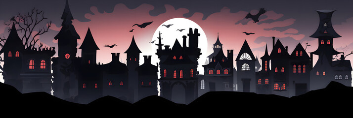 Brick city side view gloomy mood vector