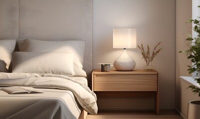 minimalist modern elegant bedroom interior, ai generative
