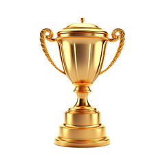 Fototapeta na wymiar Generative AI, PNG trophy cup. Champion trophy, shiny golden cup, sport award. Winner prize 