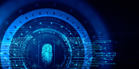 Fingerprint Scanning Technology Concept 2d Illustration