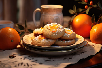orange cookies on a table - Powered by Adobe