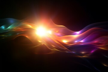 Abstract luminescence evolves, a flare of light in artistic transformation - obrazy, fototapety, plakaty