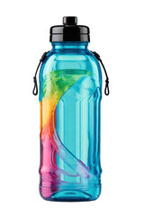 Modern plastic water bottle, Transparent background