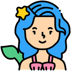 Mermaid line color icon