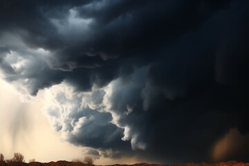 In the throes of transformation, stormy weather and ominous clouds - obrazy, fototapety, plakaty