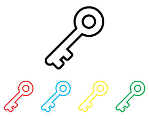 Key icon vector. Key icon sign symbol in trendy flat style. Set elements in colored icons. Key vector icon illustration isolated on white background