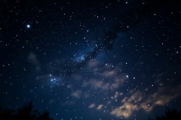 Fototapeta na wymiar Mesmerizing night sky a low angle view of the starry heavens
