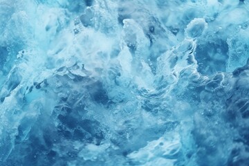 Fototapeta na wymiar Frozen water on pale blue surface. Generative AI