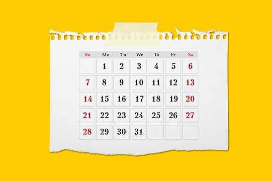 2023 office desk calendar on color background