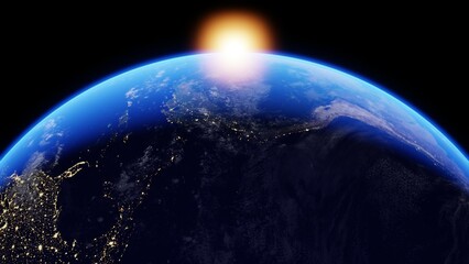 地球_日の出_3DCG_アメリカ