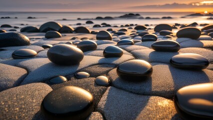 colourful pebbles on the seashore