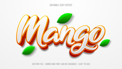 Editable text effect sweet mango fruits mock up