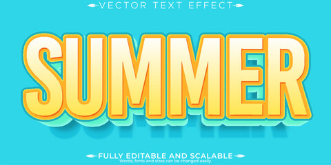 Summer text effect, editable travel and sea text style