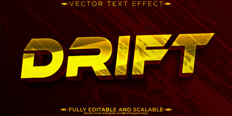 Drift race text effect, editable fast and sport text style © QuillArtistry