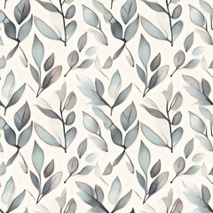 pastel green leaves seamless pattern, generative ai, leaf pattern for design
