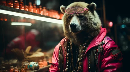 Fotobehang bear at the party © Mateus