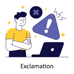 Exclamation Flat Style Design Vector illustration. Stock illustration