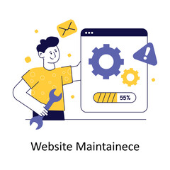 Website Maintenance Flat Style Design Vector illustration. Stock illustration