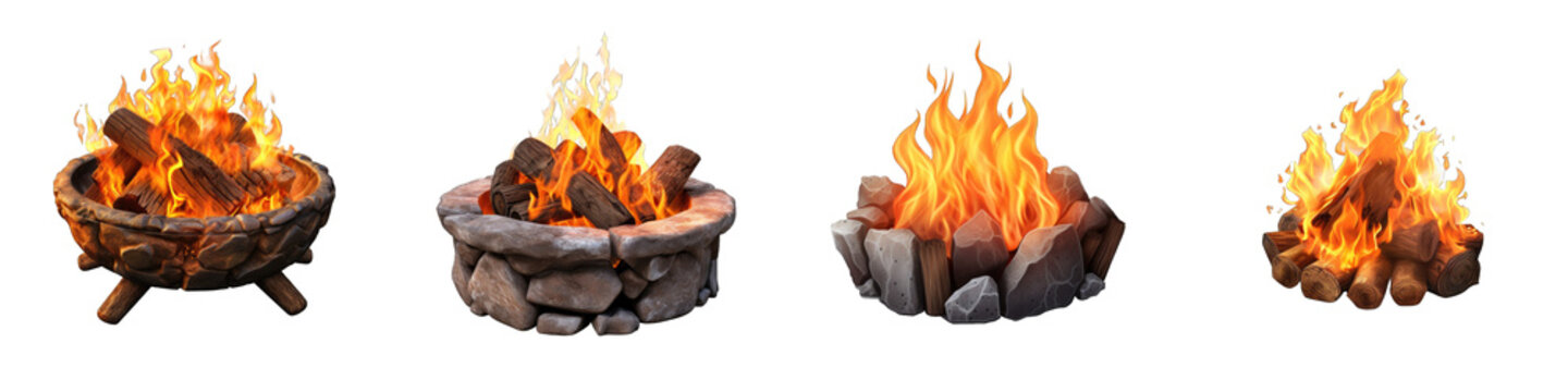 Fire Pit clipart collection, vector, icons isolated on transparent background
