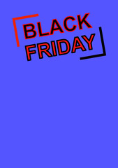 Event poster, black friday, copy space and blue background.