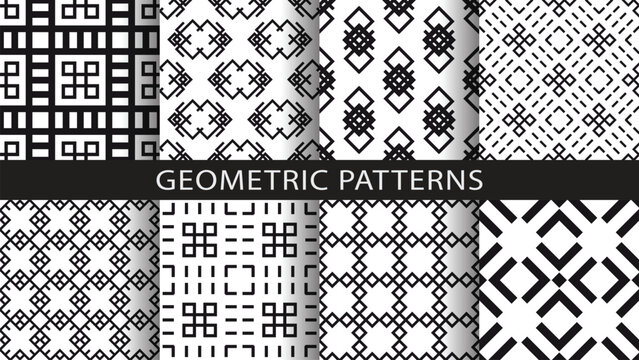 Set of seamless geometric patterns