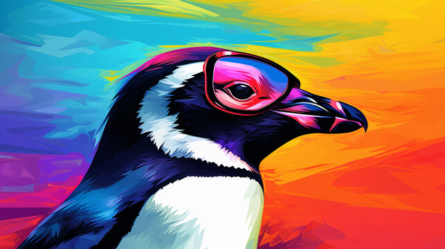 pinguim estilo pop arte 