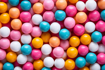 Fototapeta na wymiar Group of colorful round shape little mini candy made with generative AI