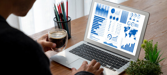Business data dashboard provide modish business intelligence analytic for marketing strategy planning