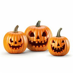 Fototapeta premium halloween pumpkin isolated on white 04