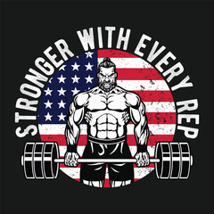 Workout And Fitness T-shirt Designs with vector