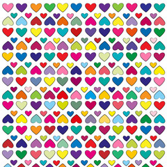 Fondo de corazones de colores alegres.