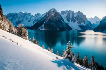Tuinposter snow covered mountains © Mujtaba
