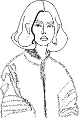 Women with abstract trendy background. Vivid, trendy, retro style . Funky, abstract and vintage graphics.