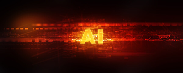 2d illustration Artificial Intelligence (AI) concept