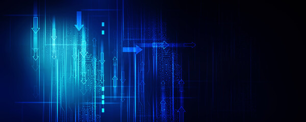 2d illustration Abstract futuristic electronic circuit technology background
