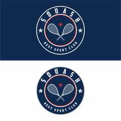 Squash sport logo design vector illustration