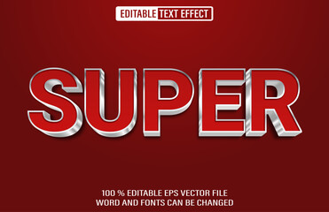Fototapeta premium Super editable text effect 3d style template with gradient silver