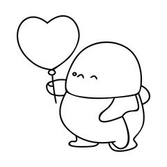 Valentines Day funny character line art